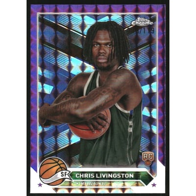 2023-24 Topps Chrome Purple Geometric Refractors #46 Chris Livingston