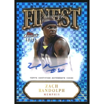 2024-25 Finest Autographs Blue X-Fractors #FAZR Zach Randolph