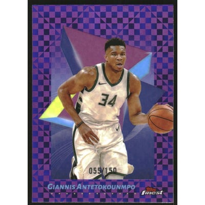2024-25 Finest Purple X-Fractors #56 Giannis Antetokounmpo C