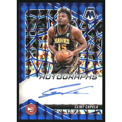 2024-25 Panini Mosaic Autographs Mosaic Blue #22 Clint Capela