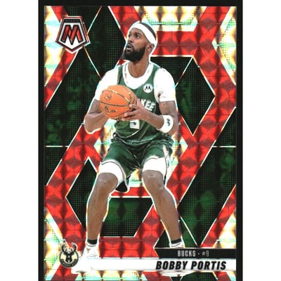2024-25 Panini Mosaic Mosaic Choice Fusion Red and Yellow #172 Bobby Portis