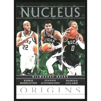 2024-25 Panini Origins Nucleus #3 Giannis Antetokounmpo/Khris Middleton/Damian Lillard