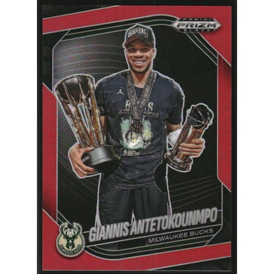 2024-25 Panini Prizm Black Prizms Red #159 Giannis Antetokounmpo