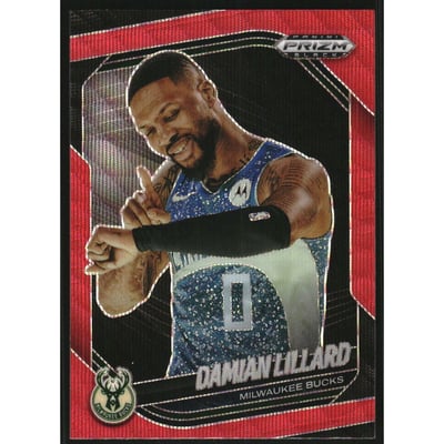 2024-25 Panini Prizm Black Prizms Ruby Wave #91 Damian Lillard