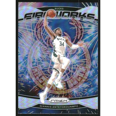 2024-25 Panini Prizm Fireworks Prizms Silver #4 Giannis Antetokounmpo