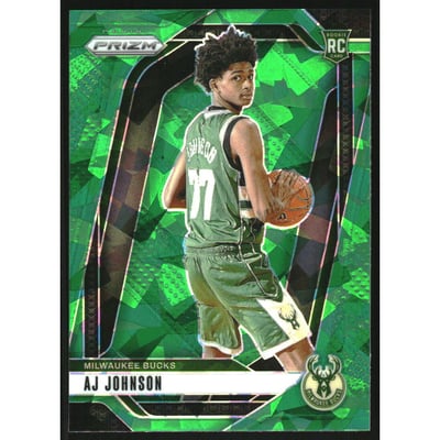 2024-25 Panini Prizm Prizms Green Ice #251 AJ Johnson