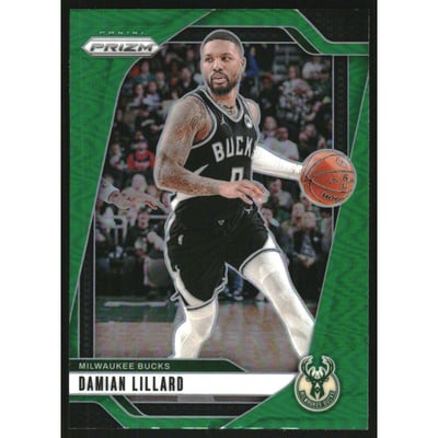 2024-25 Panini Prizm Prizms Green #90 Damian Lillard