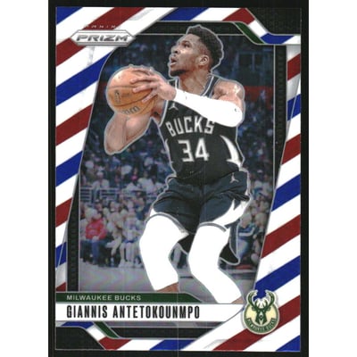2024-25 Panini Prizm Prizms Red White and Blue #85 Giannis Antetokounmpo