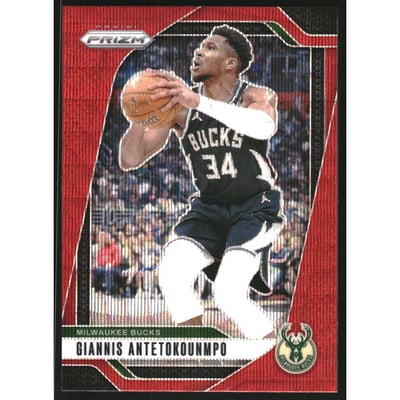 2024-25 Panini Prizm Prizms Ruby Wave #85 Giannis Antetokounmpo