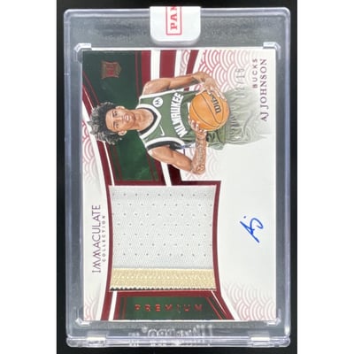 2024 Immaculate Collection Premium Patch International Red AJ Johnson Auto /15
