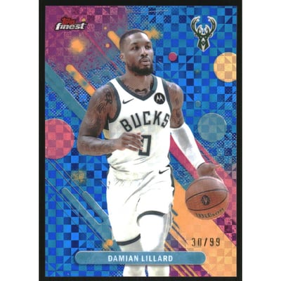 2025-26 Finest Blue X-Fractors #44 Damian Lillard C
