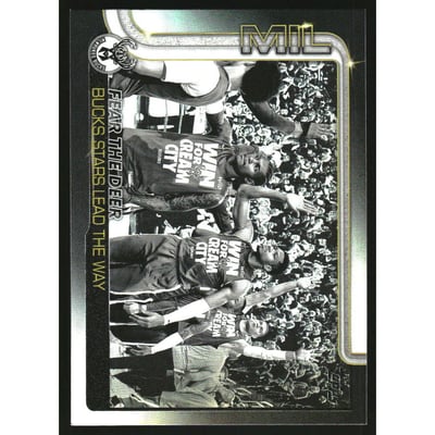 2025-26 Topps Blackout #281 Fear the Deer/Kevin Porter Jr/Giannis Antetokounmpo/Brook Lopez