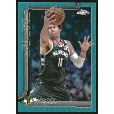 2025-26 Topps Chrome Teal Refractors #159 Brook Lopez