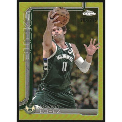 2025-26 Topps Chrome Yellow Refractors #159 Brook Lopez