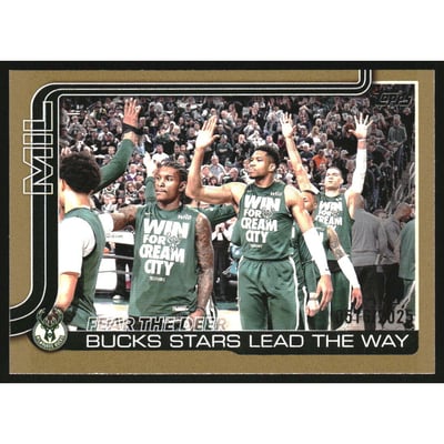 2025-26 Topps Gold #281 Fear the Deer/Kevin Porter Jr/Giannis Antetokounmpo/Brook Lopez
