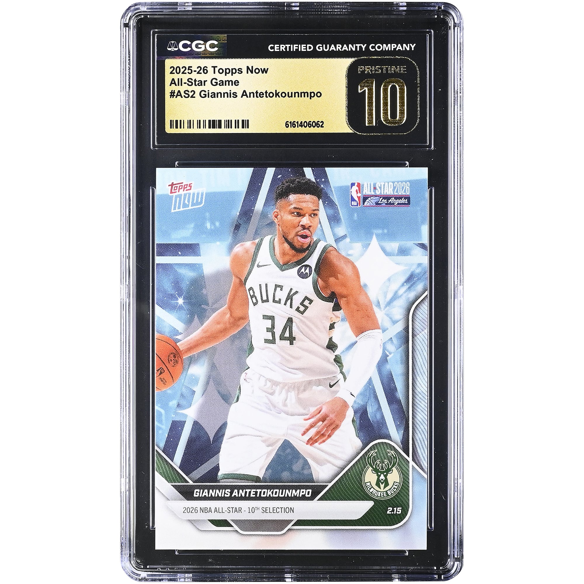 Giannis Antetokounmpo Milwaukee Bucks 2025-26 Topps Now All-Star Game #AS2 CGC Authenticated PRISTINE 10 Card