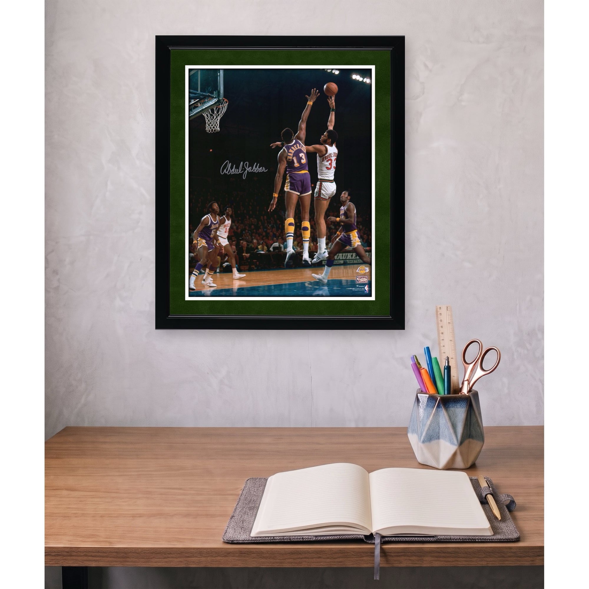 Kareem Abdul-Jabbar Milwaukee Bucks Autographed 16" x 20" Sky Hook Photograph vs. Los Angeles Lakers