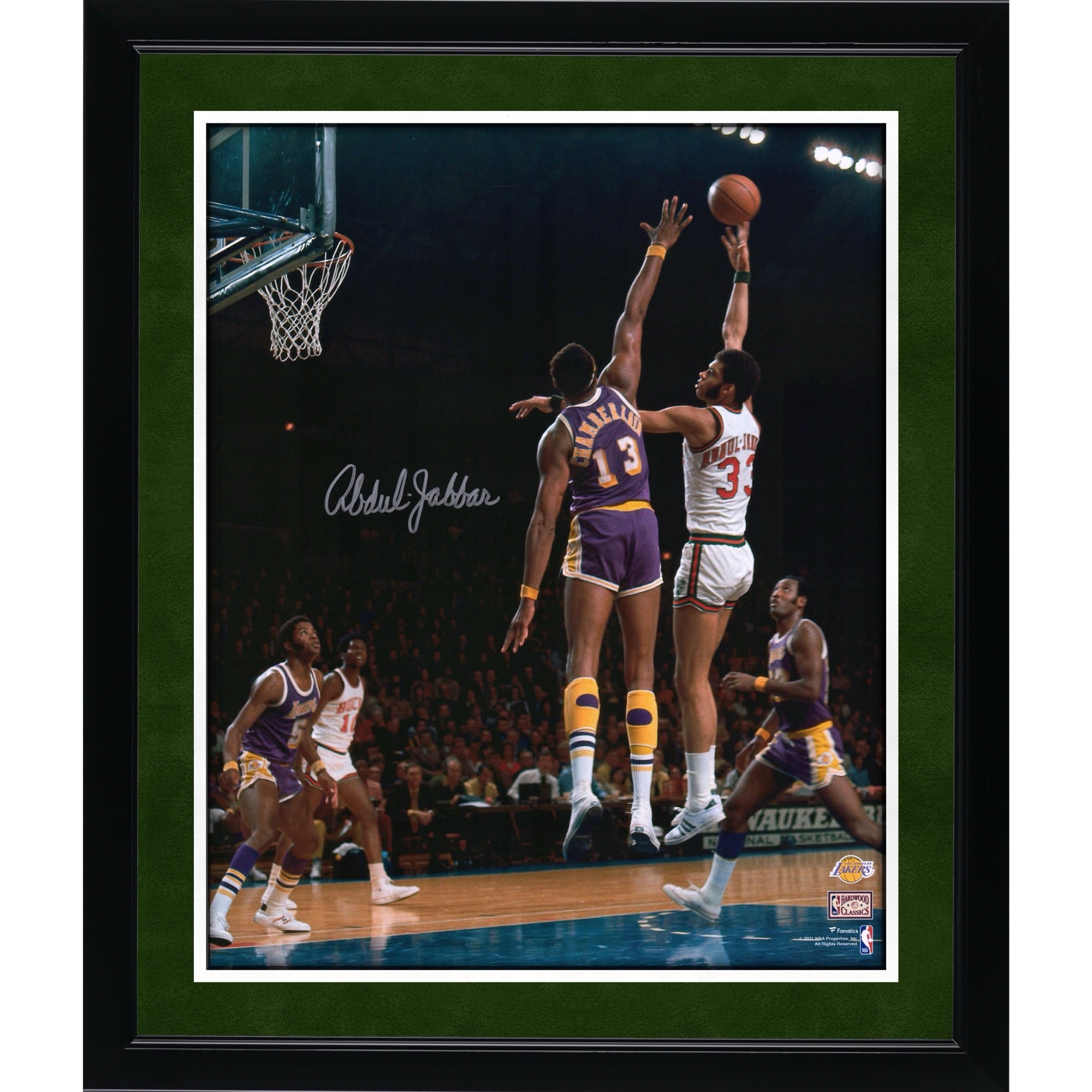 Kareem Abdul-Jabbar Milwaukee Bucks Autographed 16" x 20" Sky Hook Photograph vs. Los Angeles Lakers