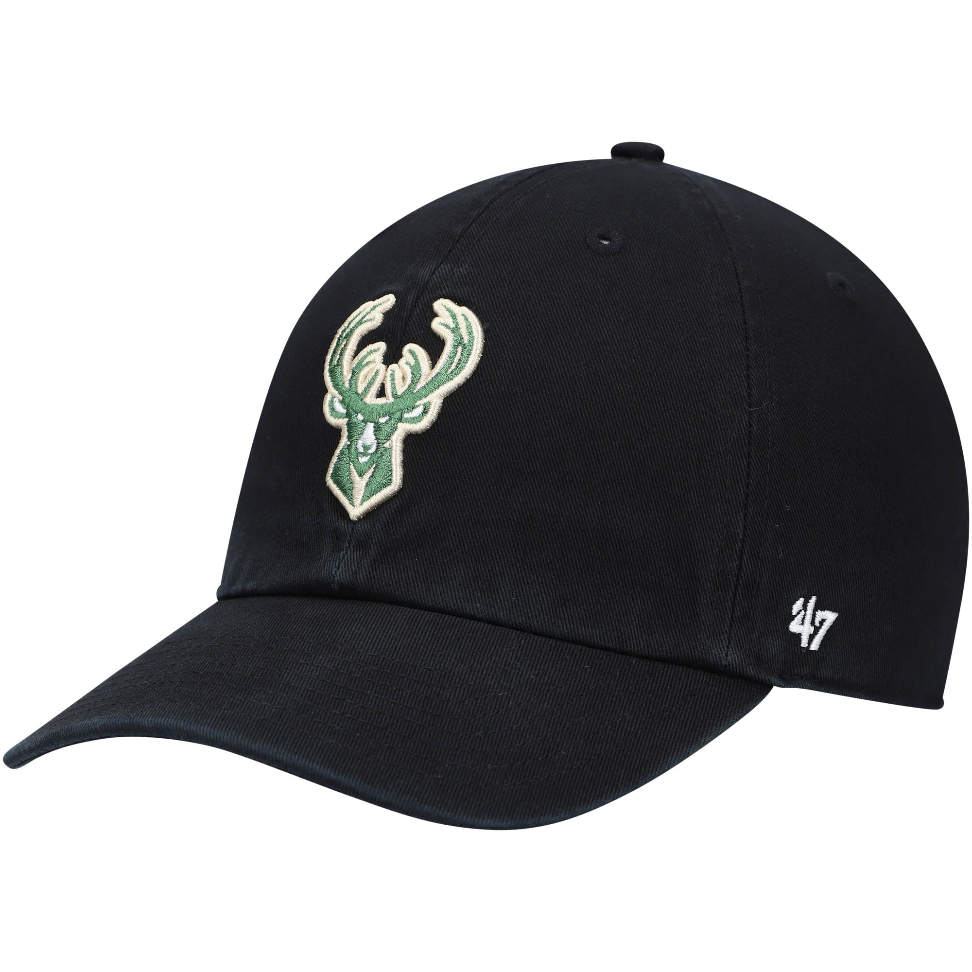 Men's Milwaukee Bucks '47 Black Core Logo Clean Up Adjustable Hat