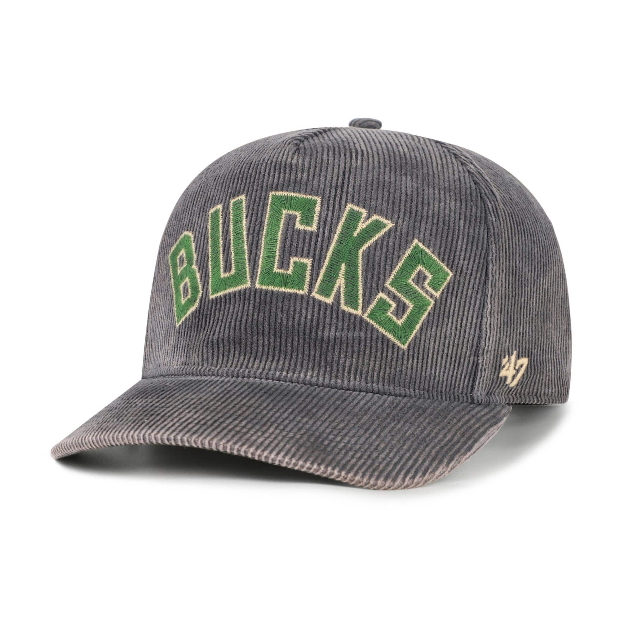 Men's '47 Charcoal Milwaukee Bucks Reclaim Snow Wash Corduroy Adjustable Hitch Hat