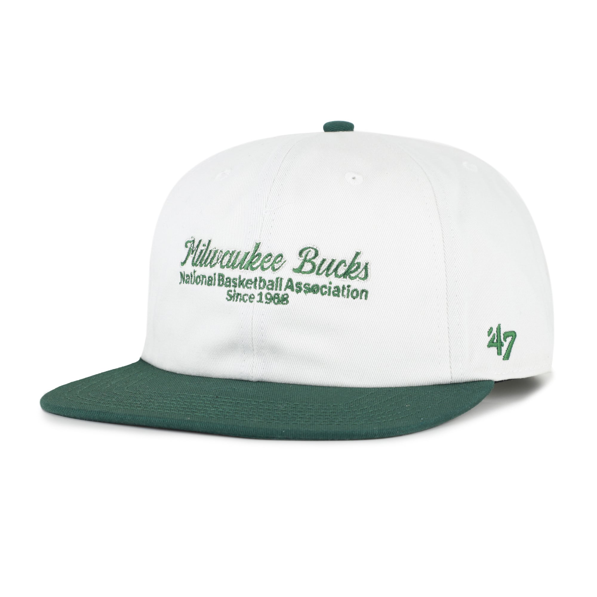 Casquette snapback capitaine Milwaukee Bucks Script Stack crème pour homme