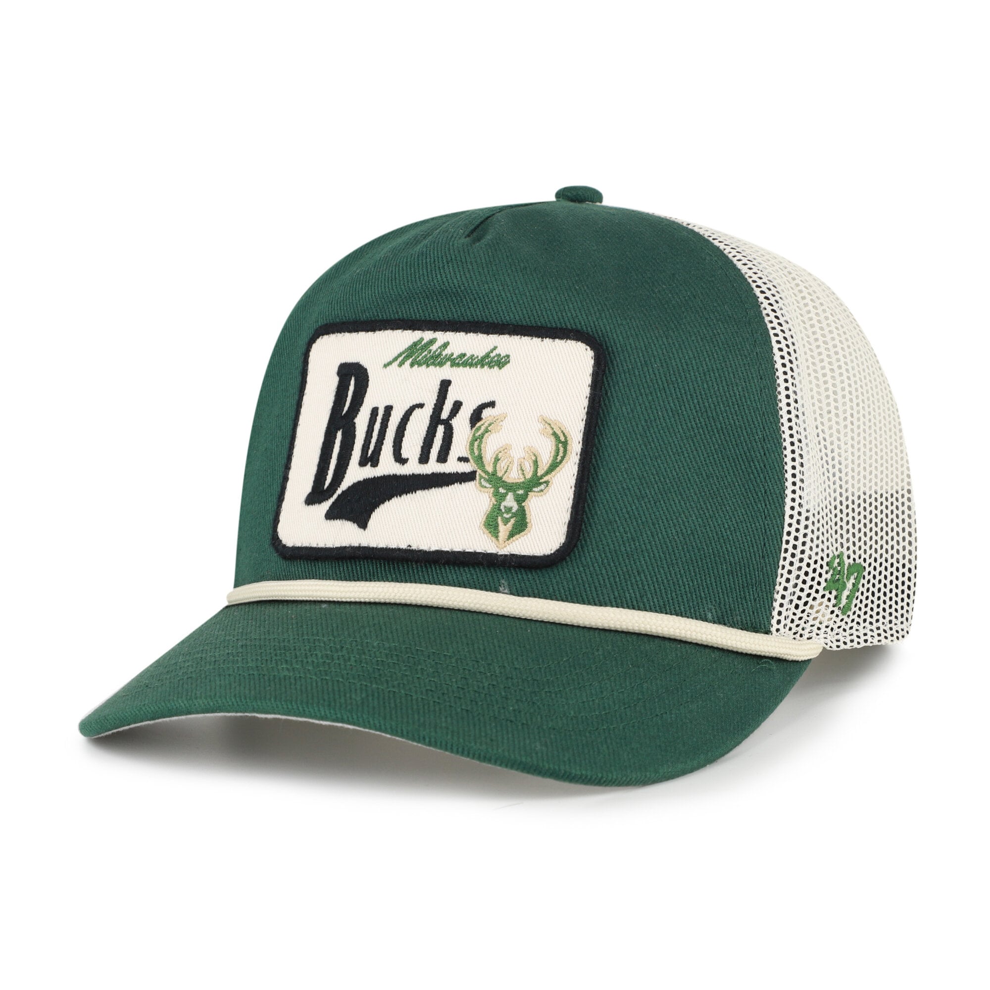 Men's '47 Hunter Green Milwaukee Bucks Emmett Heavy Twill Trucker Hitch Adjustable Hat