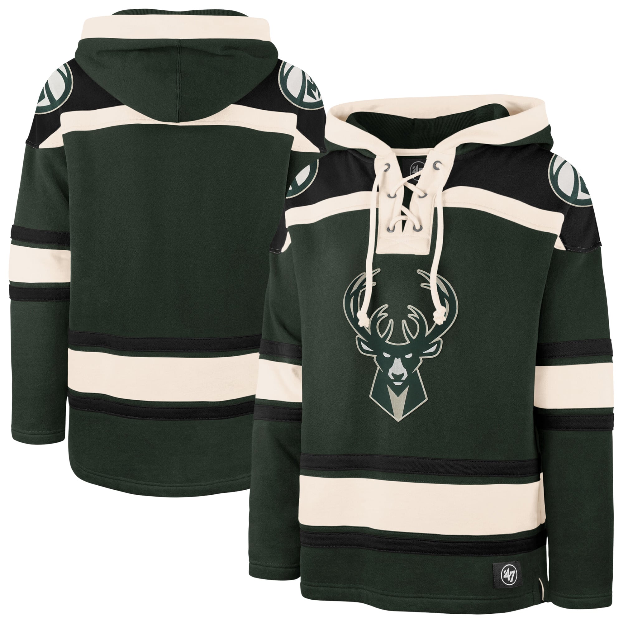 Sweat à capuche Superior Lacer vert chasseur Milwaukee Bucks pour homme, taille 47