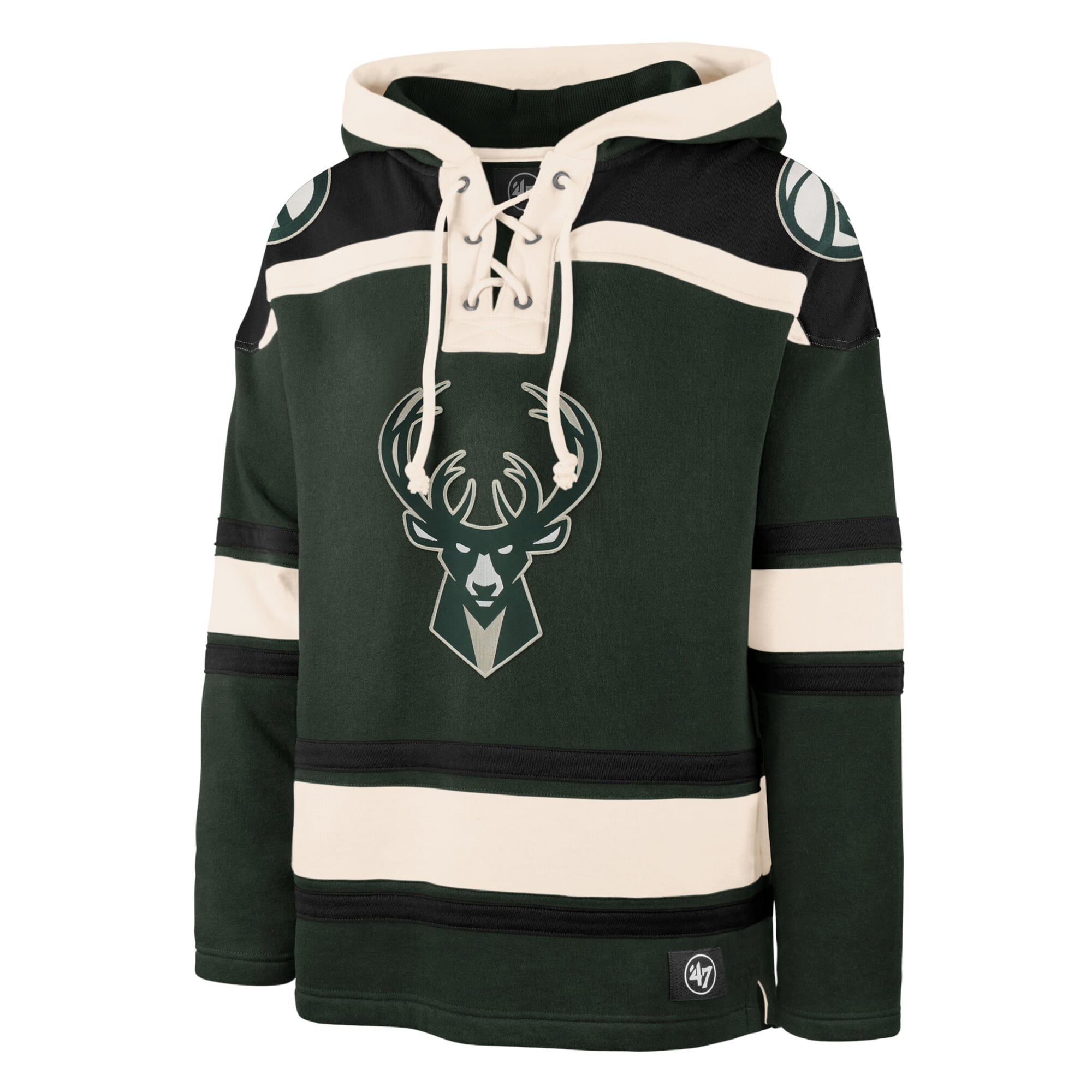 Sweat à capuche Superior Lacer vert chasseur Milwaukee Bucks pour homme, taille 47