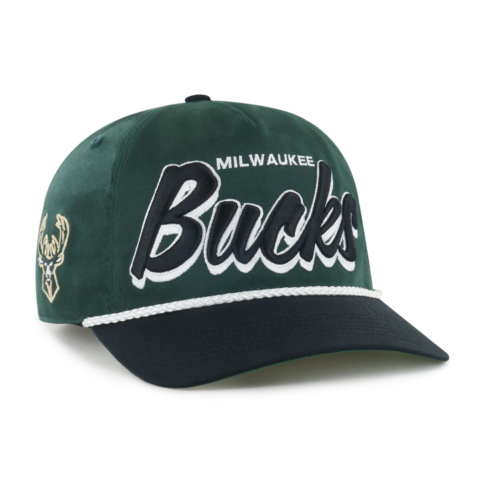 Men's Milwaukee Bucks '47 Hunter Green/Black Dropshadow Rope Hitch Adjustable Hat
