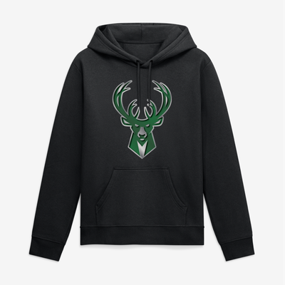 Milwaukee Bucks Big & Tall Metallic Mascot Hoodie - Black