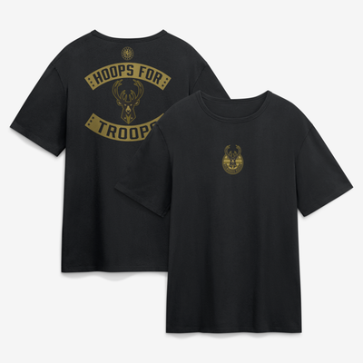 Milwaukee Bucks Hoops For Troops T-Shirt - Black