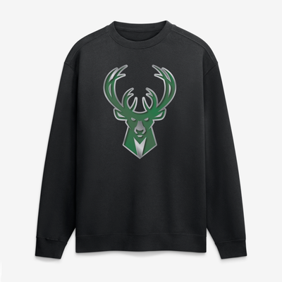 Milwaukee Bucks  Metallic Mascot Sweatshirt - Black