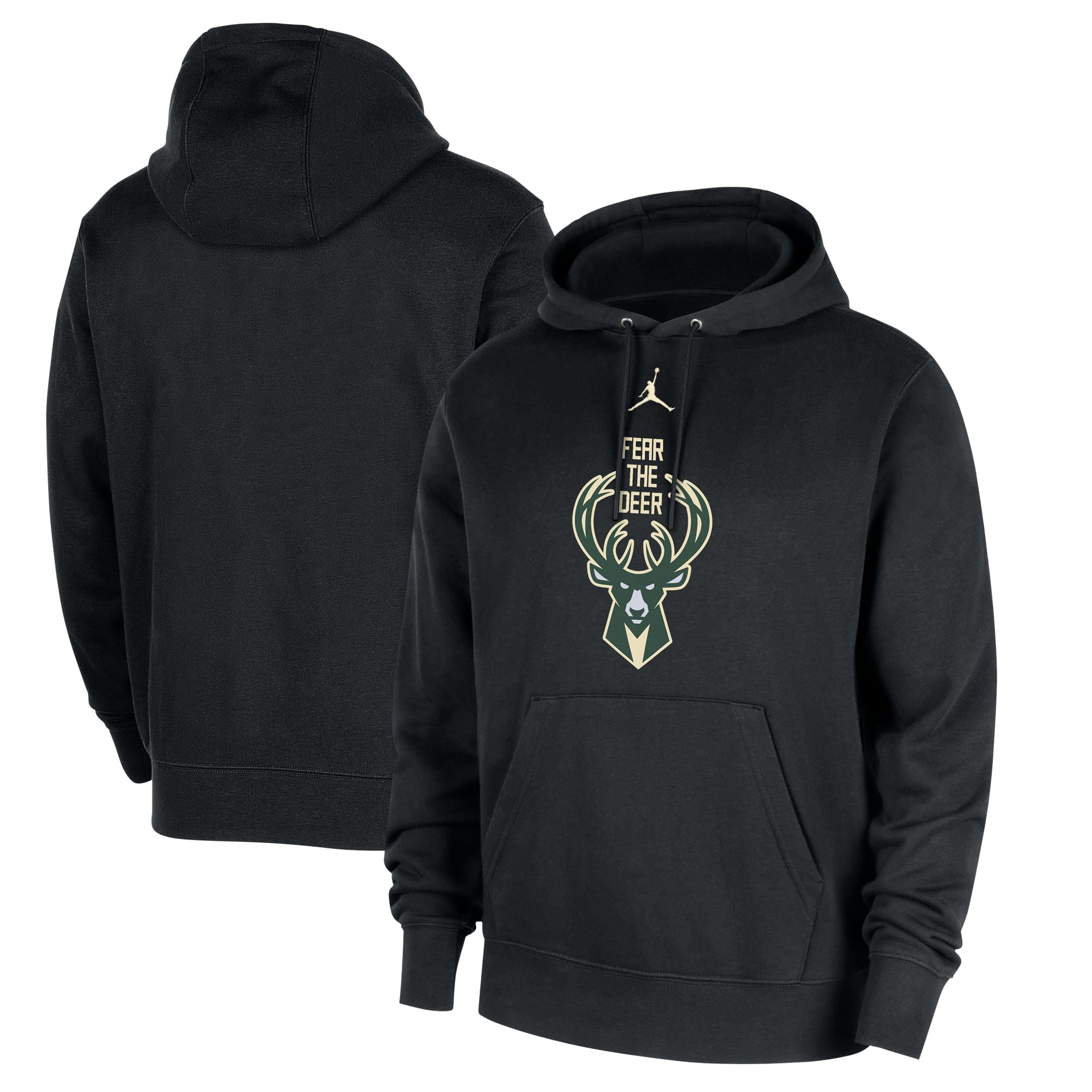 Sweat à capuche Jordan Brand noir Milwaukee Bucks Statement Edition Club Fleece pour homme