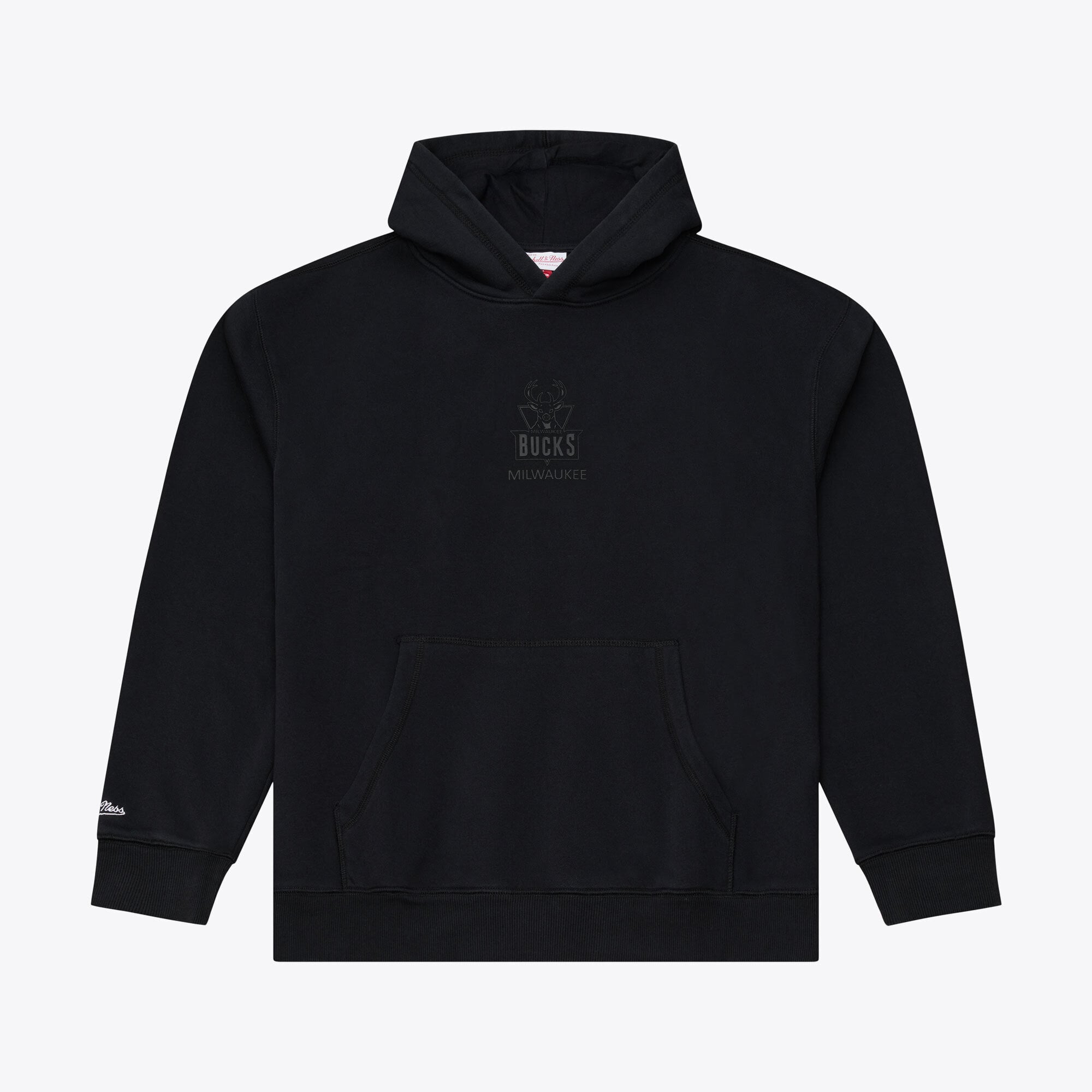 Sweat à capuche Mitchell & Ness Core Fleece noir pour homme, Milwaukee Bucks