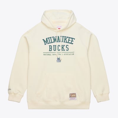 Milwaukee Bucks Mitchell & Ness Walk-Off Fleece Hoodie - Cream