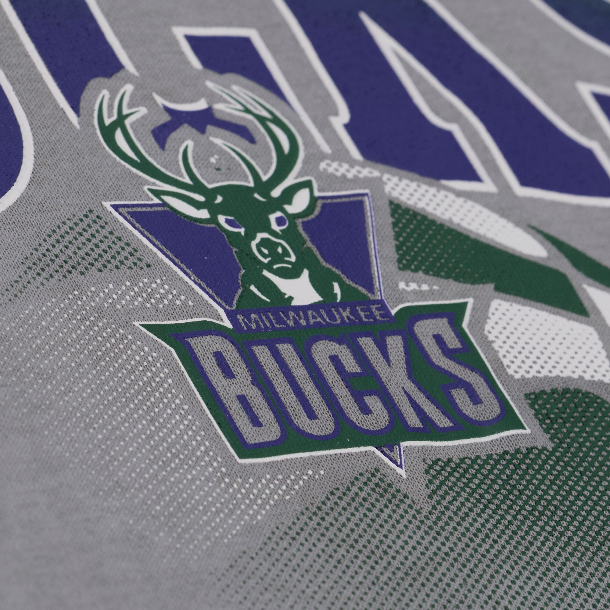 Sweat à capuche Mitchell & Ness gris pour homme, motif streetwear des Milwaukee Bucks