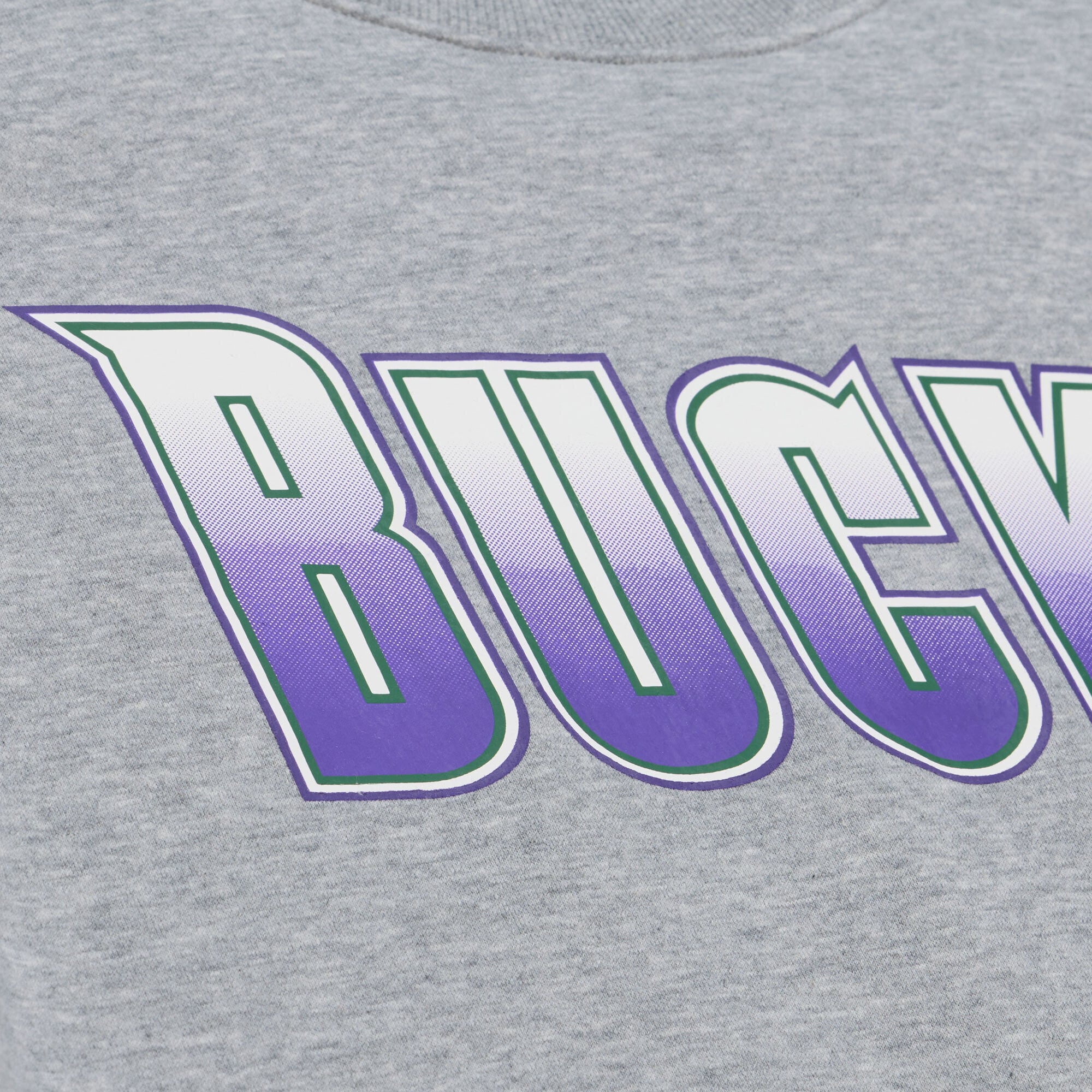 Men's Mitchell & Ness Heather Gray Milwaukee Bucks Walk-Off Fleece Sweatshirt