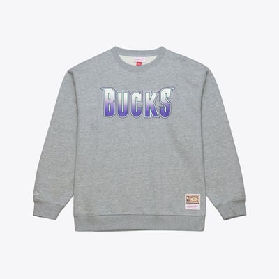 Milwaukee Bucks Mitchell & Ness Walk-Off Fleece Sweatshirt - Heather Gray