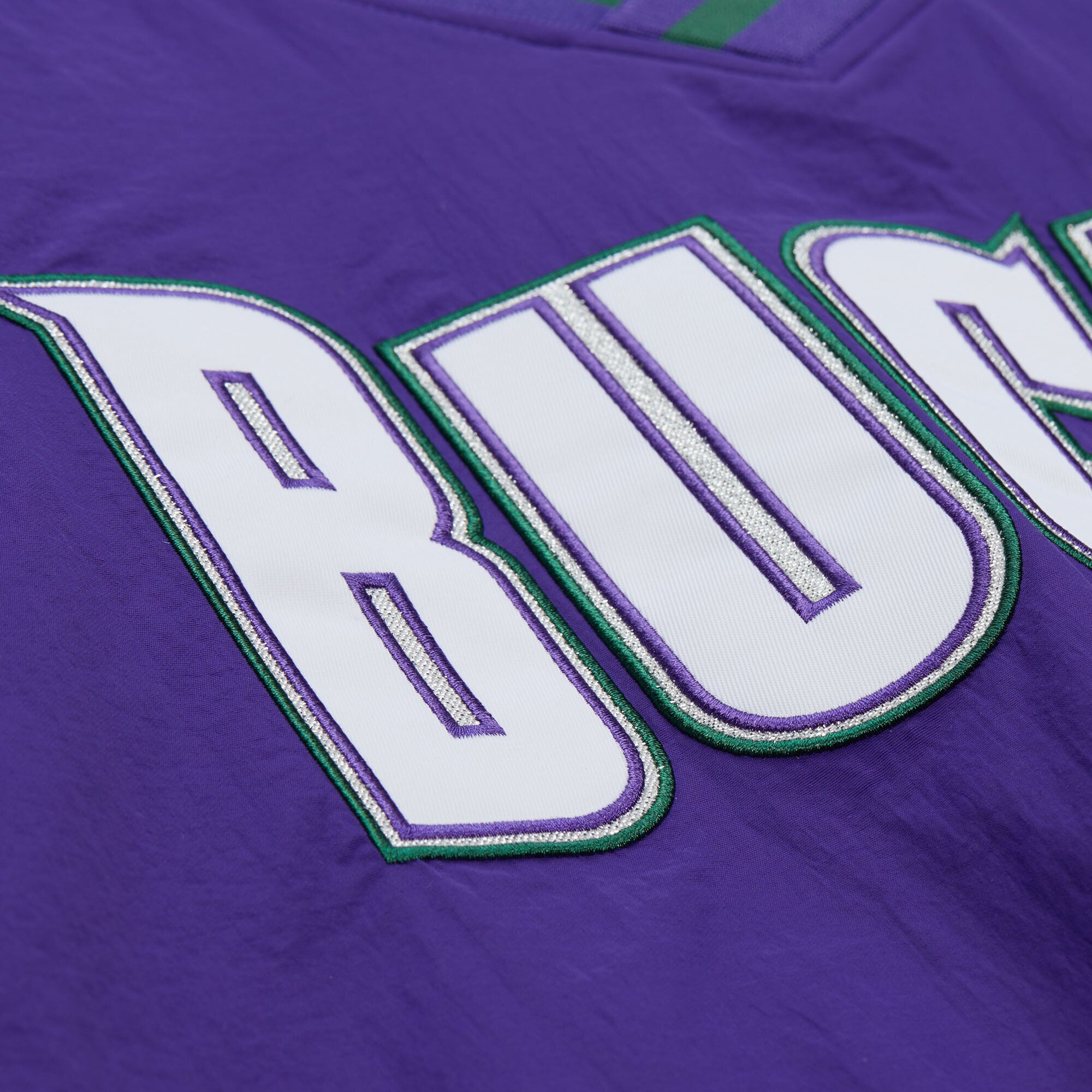 Men's Mitchell & Ness  Purple Milwaukee Bucks Classic V-Neck Pullover Jacket