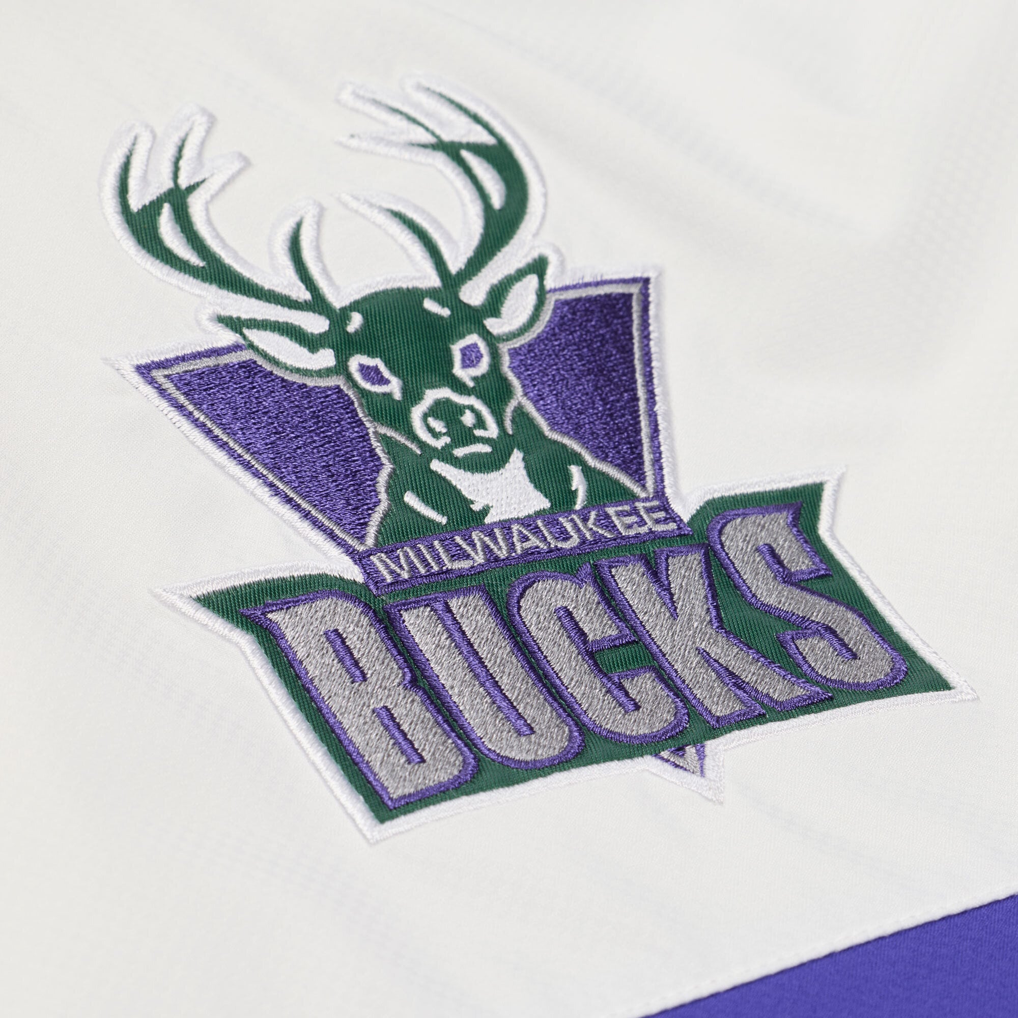 Coupe-vent anorak léger à fermeture éclair quart de tour Mitchell & Ness violet pour homme, modèle Milwaukee Bucks Head Coach