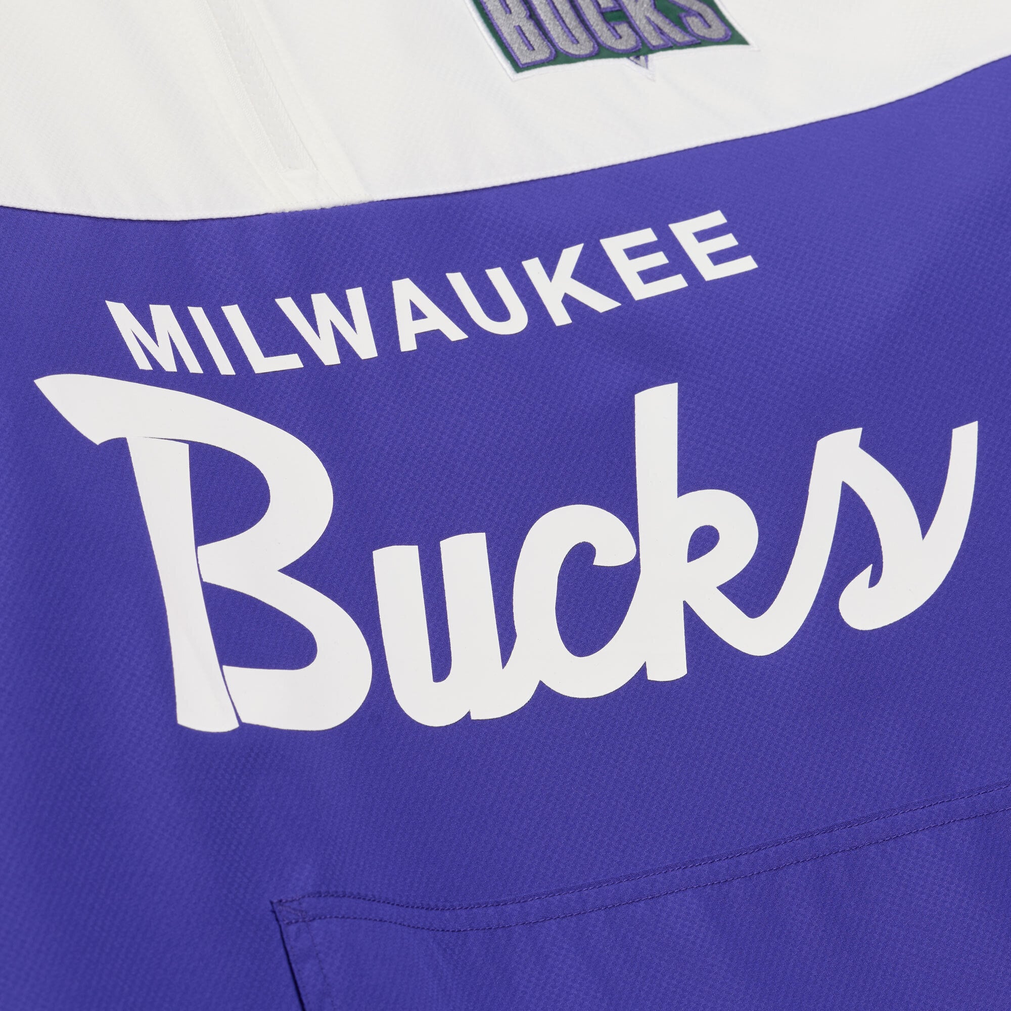 Coupe-vent anorak léger à fermeture éclair quart de tour Mitchell & Ness violet pour homme, modèle Milwaukee Bucks Head Coach