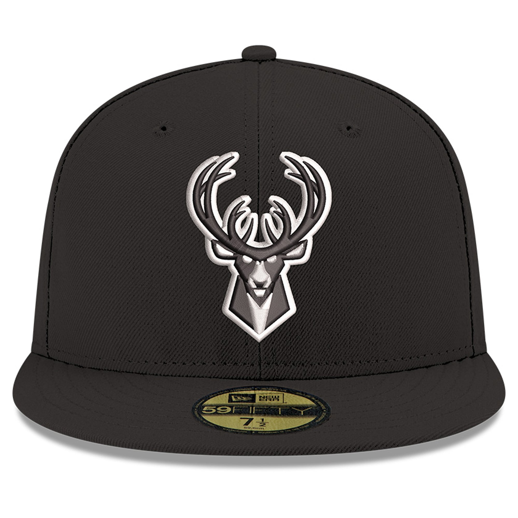 Men's New Era Black Milwaukee Bucks 59FIFTY Fitted Hat