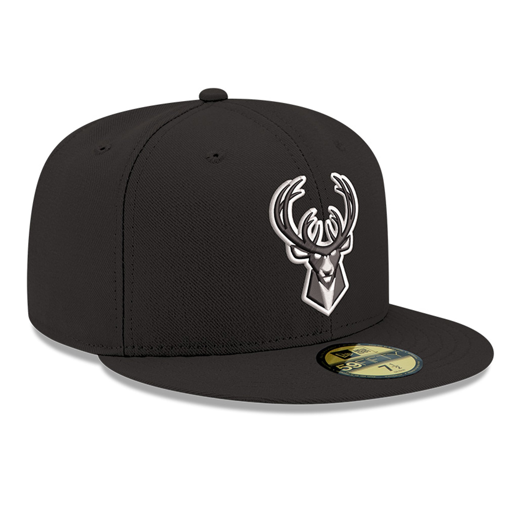 Men's New Era Black Milwaukee Bucks 59FIFTY Fitted Hat