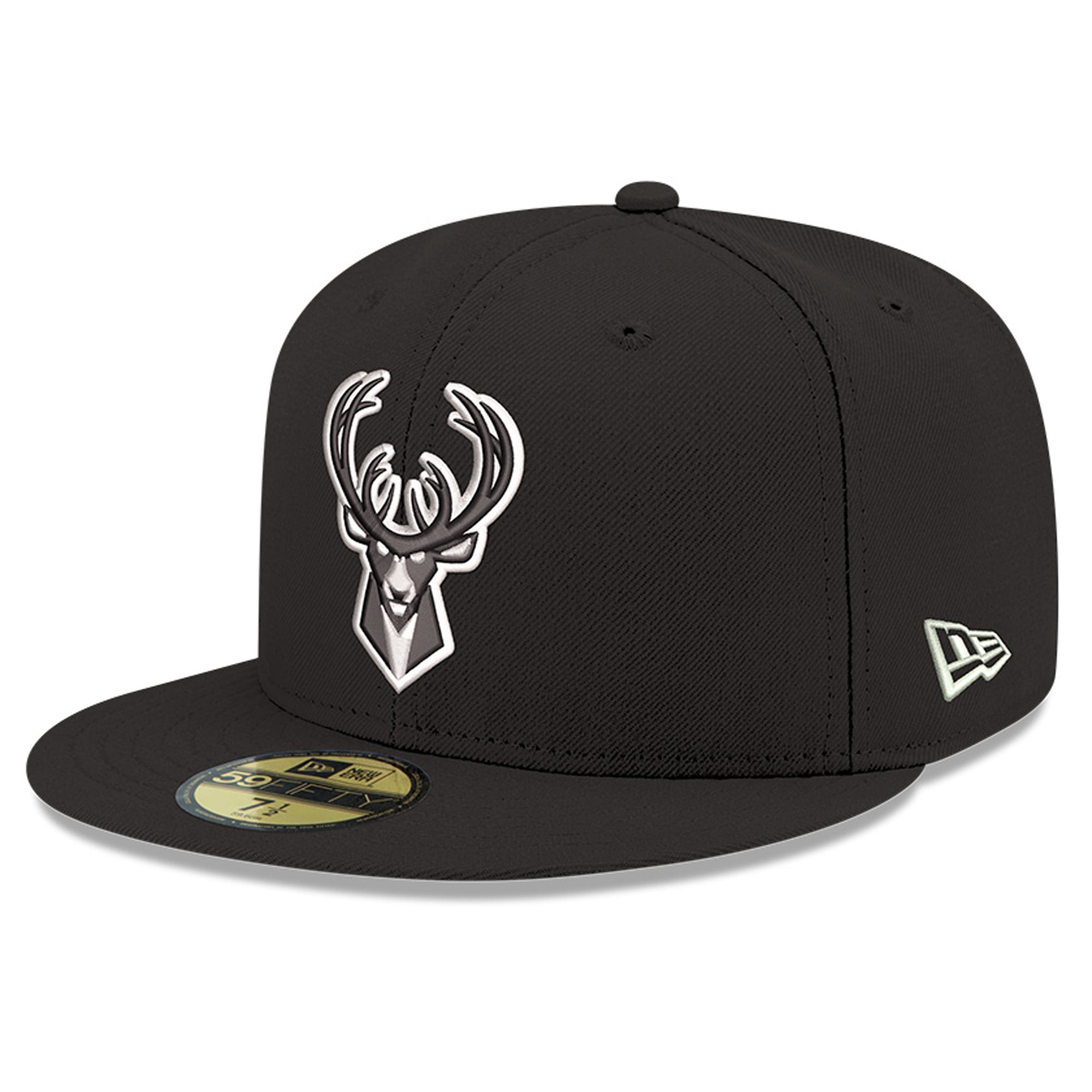 Men's Milwaukee Bucks New Era Black 59FIFTY Fitted Hat