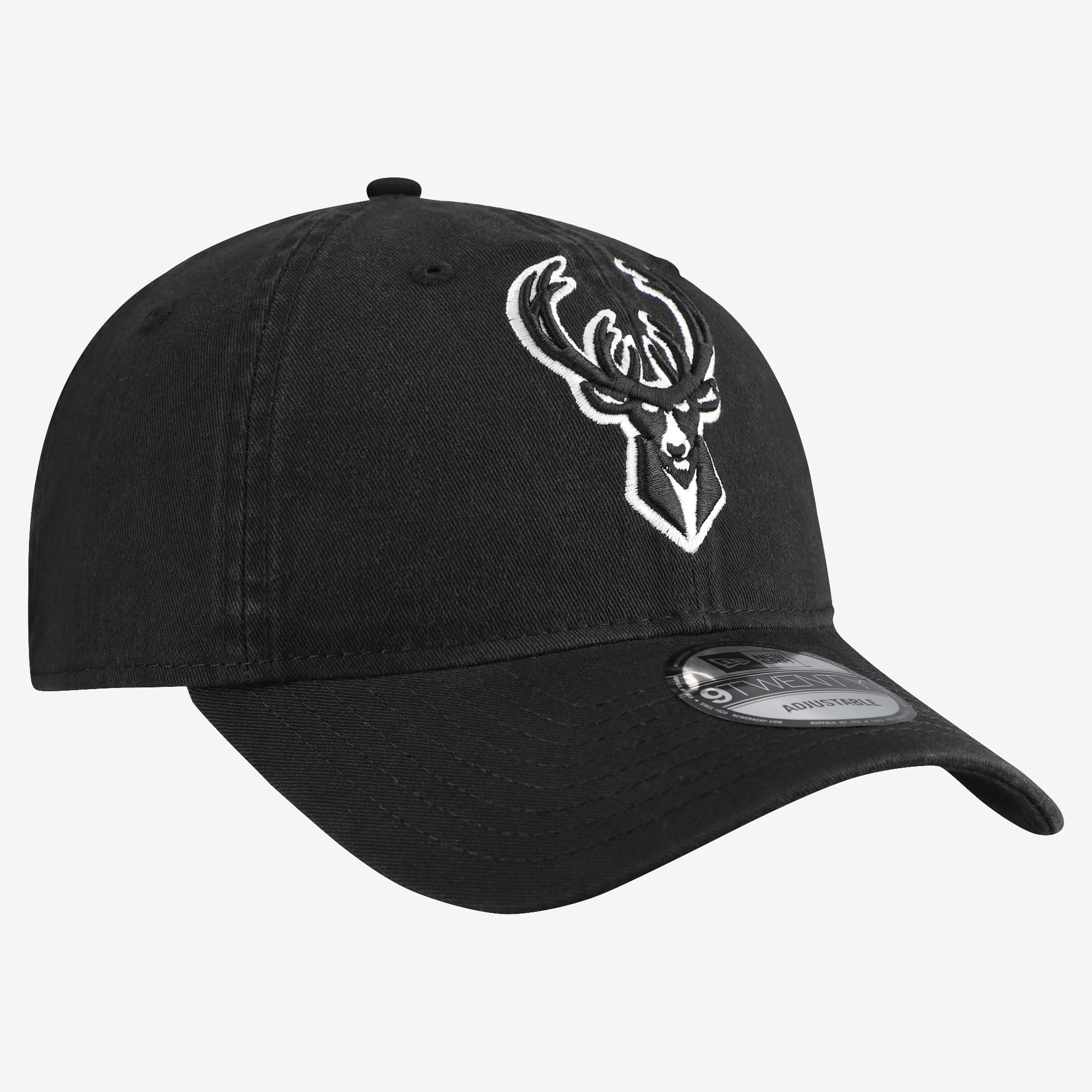 Men's New Era Black Milwaukee Bucks 9TWENTY Adjustable Hat