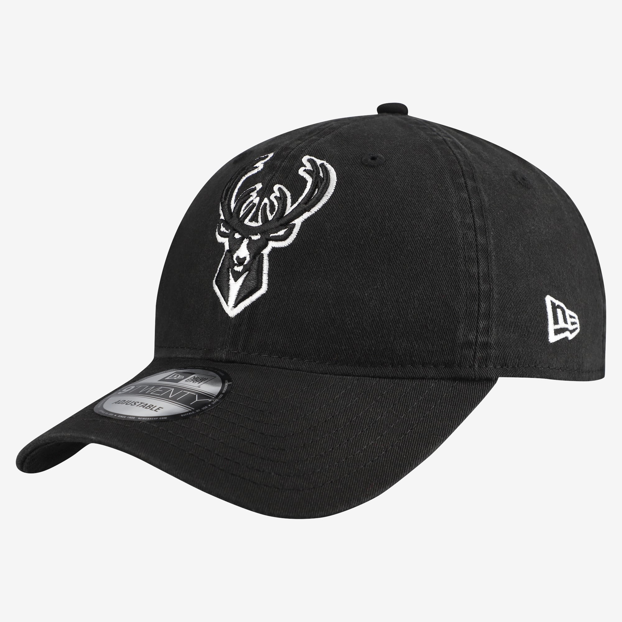 Men's Milwaukee Bucks New Era Black 9TWENTY Adjustable Hat