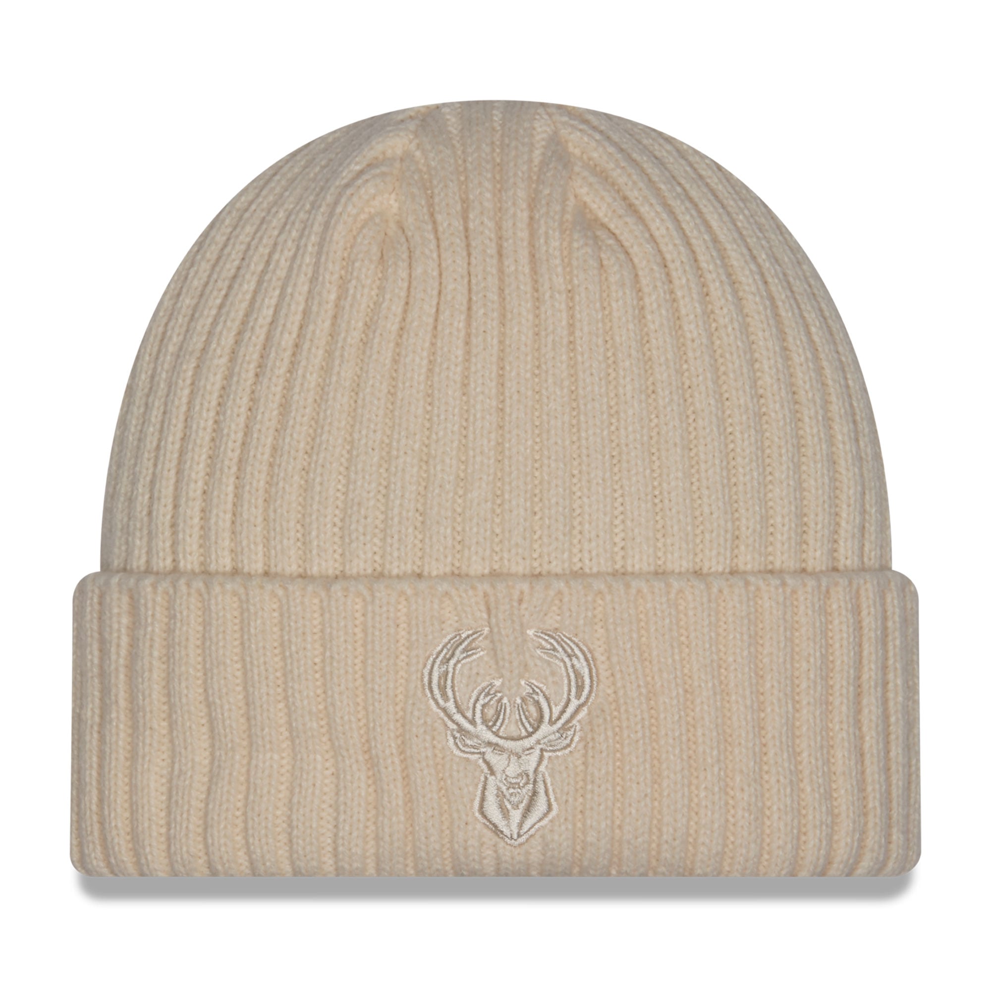 Bonnet à revers New Era crème Milwaukee Bucks pour homme