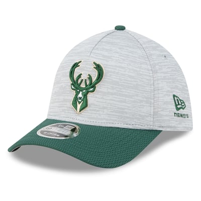  Milwaukee Bucks New Era 39THIRTY M-Crown Tech Stretch Hat - Gray