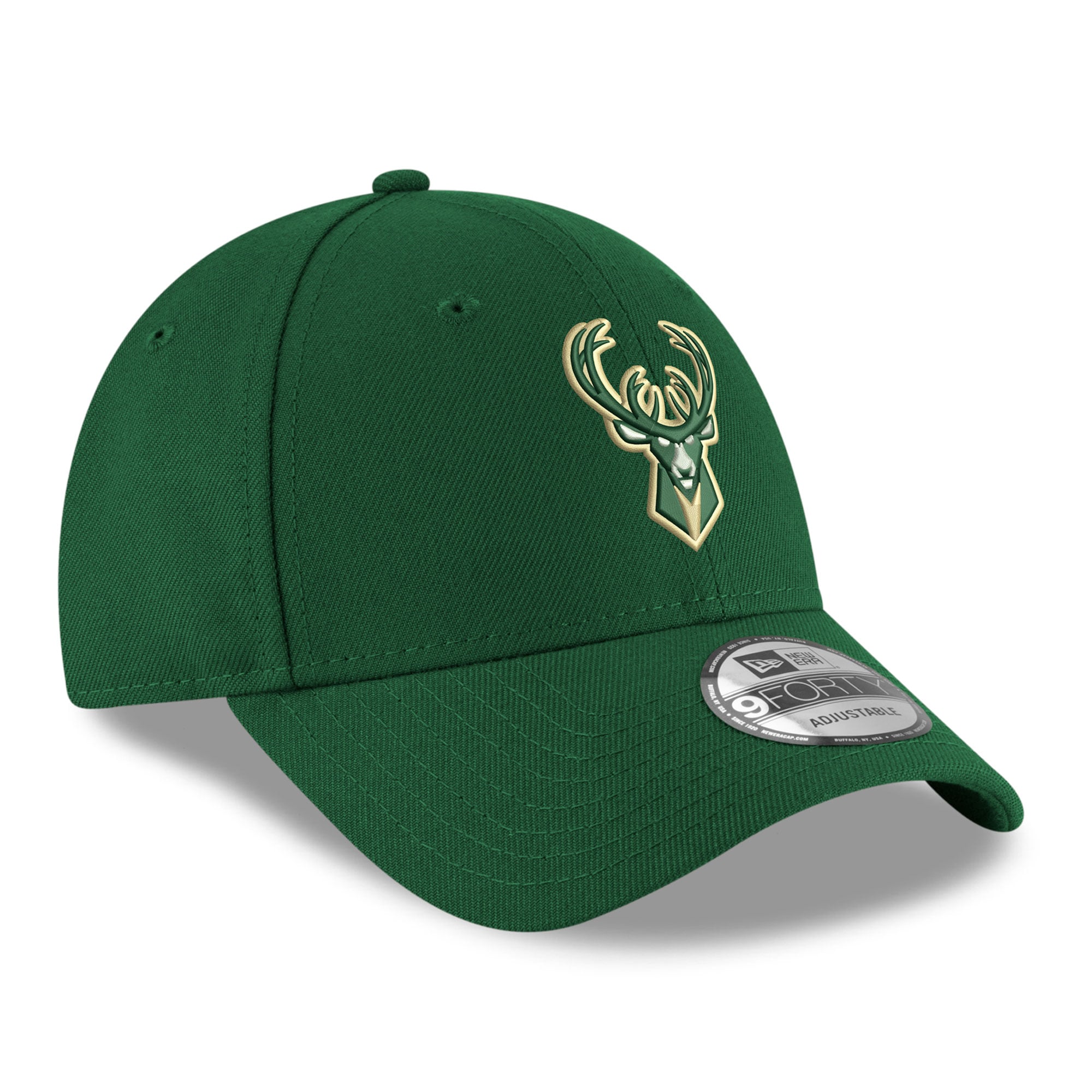 Men's New Era Green Milwaukee Bucks Team 9FORTY Adjustable Hat