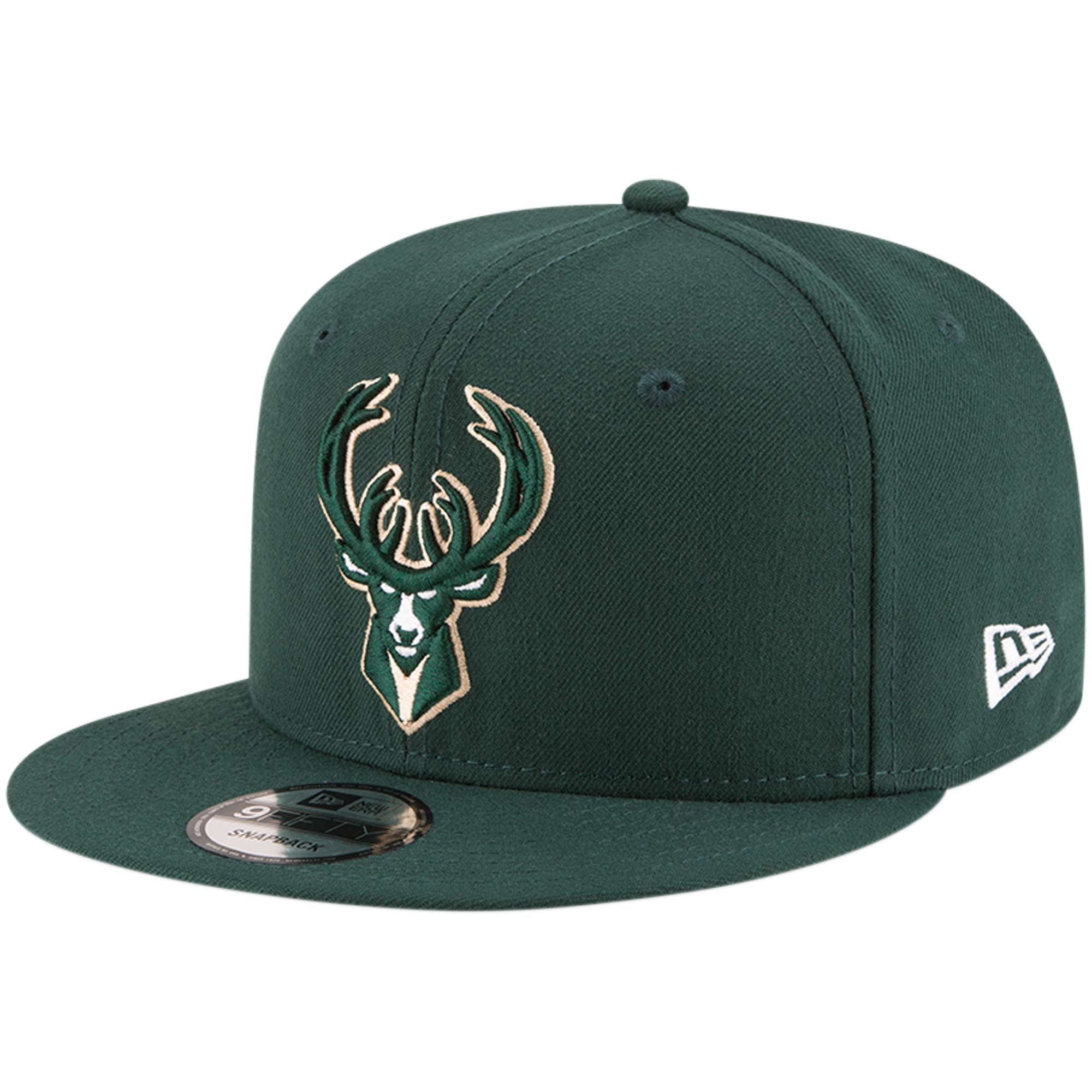 Men's Milwaukee Bucks New Era Hunter Green Official Team Color 9FIFTY Snapback Hat